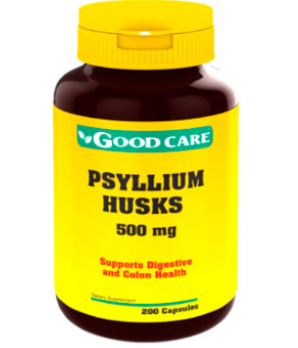 Psyllium Husk 500 mg - 200 Cápsulas - Good Care